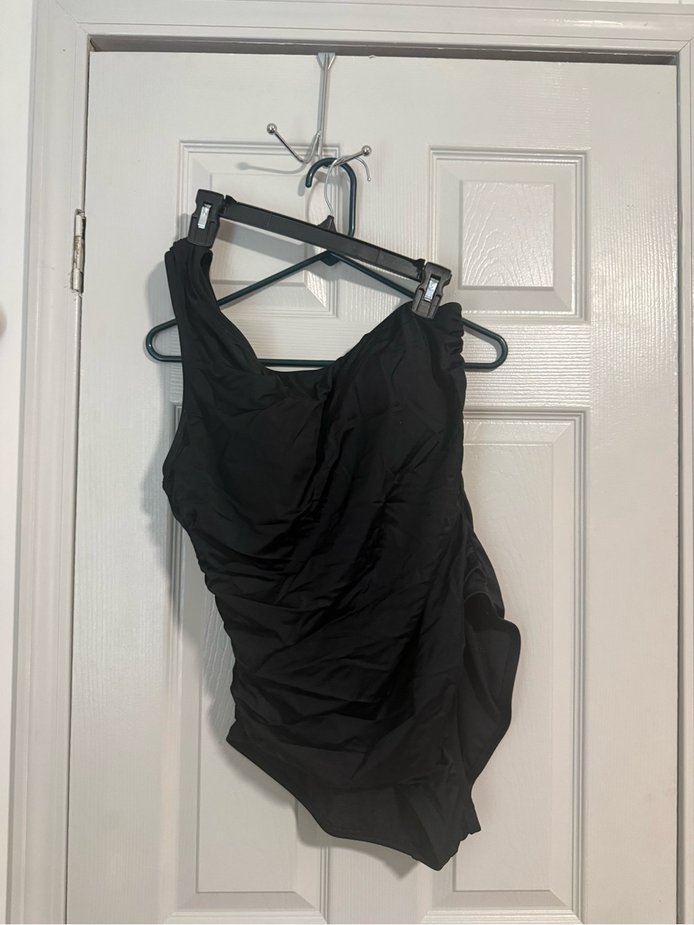 Time and Tru Black One-Shoulder Swimsuit